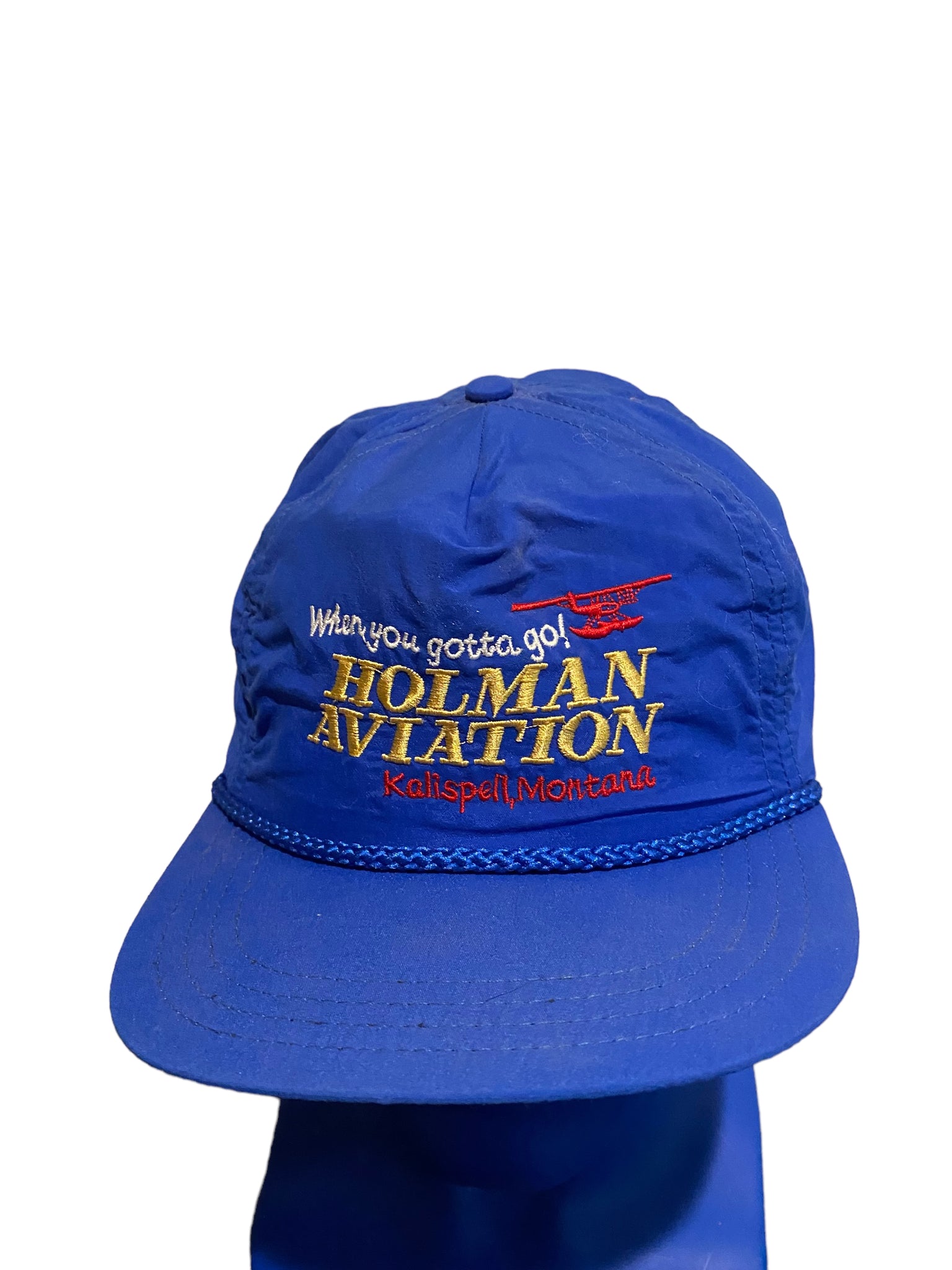 Vintage when you gotta go holman aviation kalispell, Mt rope hat Leather Strap