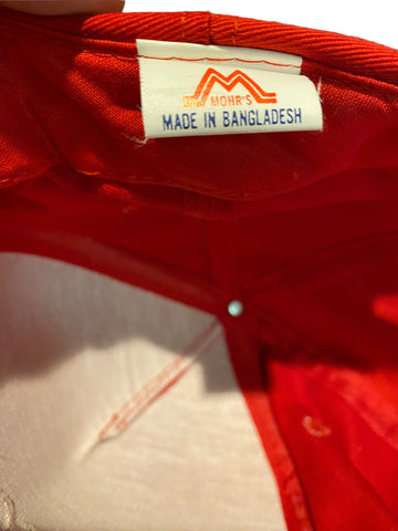 vintage holnam embroidered script rope hat snapback red