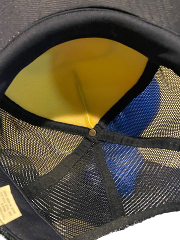 vintage Bass Pro Shops Snap Back Trucker Hat Cap Blue White Mesh One Size