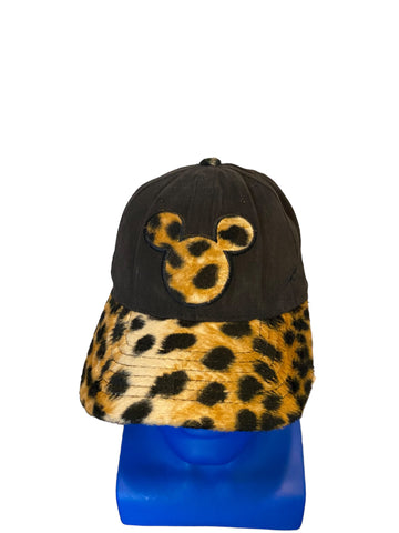 Walt Disney World Animal Kingdom Hat Mickey Mouse Cheetah Print Strap Back