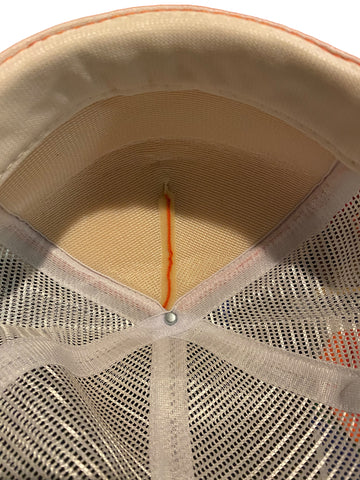 vintage bagley Fishing orange and white trucker Hat snapback Sportscap  brand