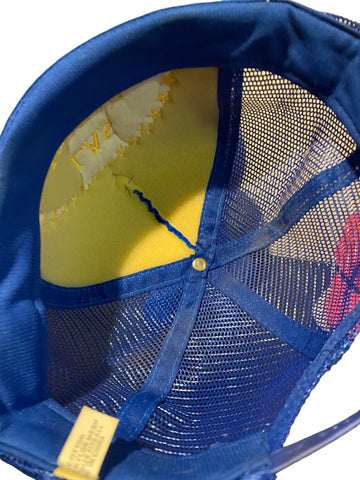 vintage las vegas corduroy trucker rope hat blue snapback Mesh Blue