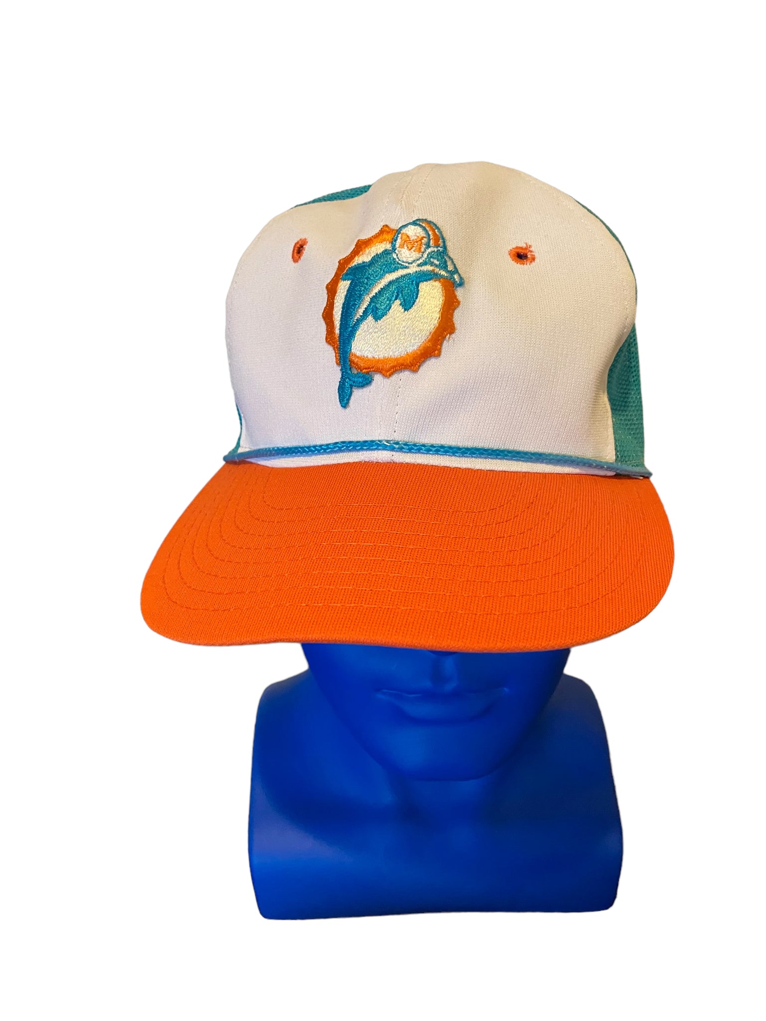 Rare vintage ya sports specialties miami dolphins logo patch trucker hat snapback