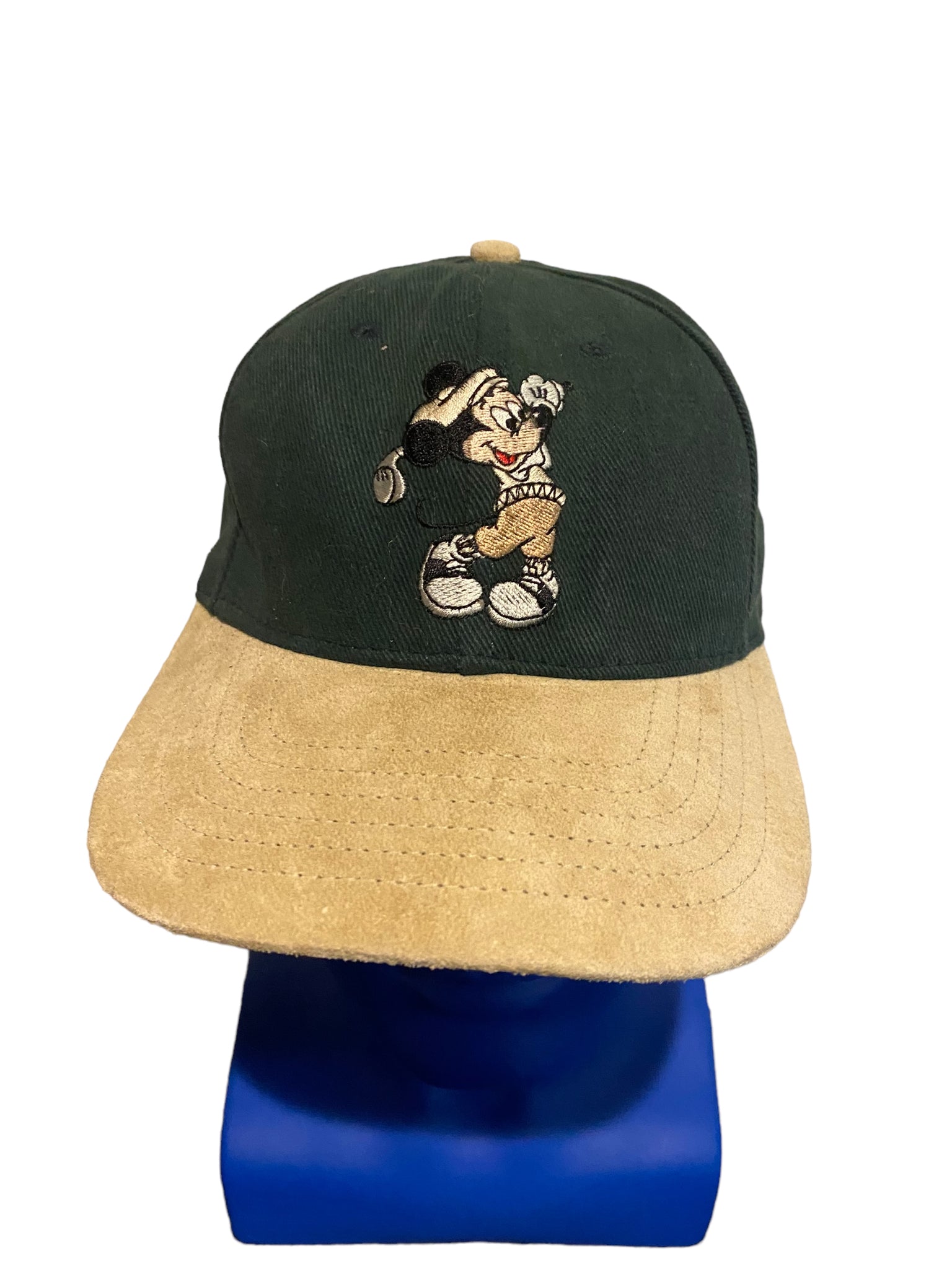 VTG Hat Disney Pro Collection Mickey Mouse Golf Leather Strapback Embroidered