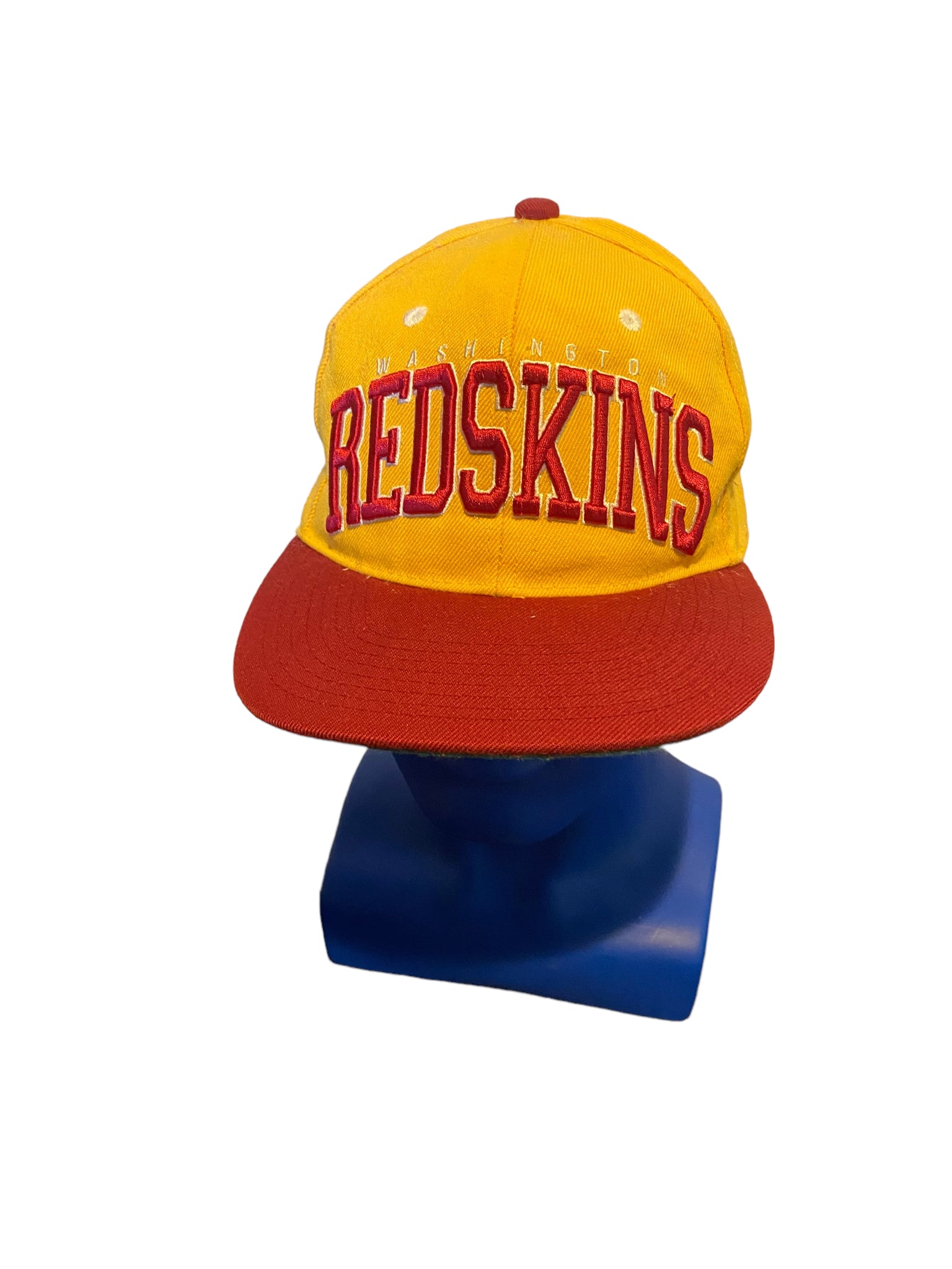 nfl team apparel redskins embroidered w logo on side red and yellow snapback hat
