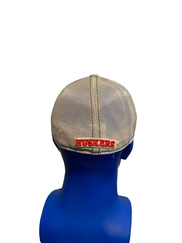 vintage adidas fitmax nebraska huskers embroided patch fitted hat size l/xl